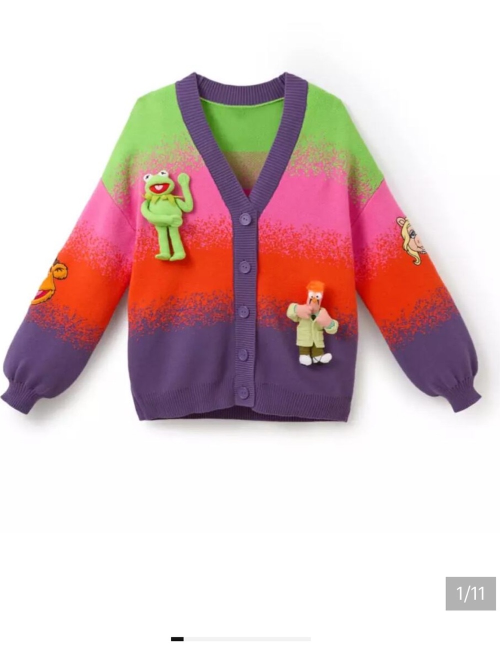 Disney D23 The Muppet Show 50th Anniversary Plush Cardigan Sweater NWT 
Size L - Picture 2 of 7